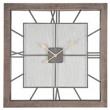 natural wood square wall clock fw