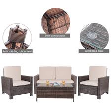We work together with our manufacturers to ensure high quality products and affordable prices. Walnew 4 Pieces Outdoor Patio Furniture Sets Rattan Chair Wicker Conversation Sofa Set Outdoor Indoor Backyard Porch Garden Poolside Balcony Use Furniture Beige Walmart Com Walmart Com