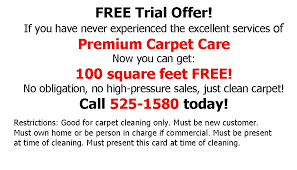 try us for free premium carpet care