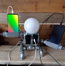 bedside lamp charging station robot
