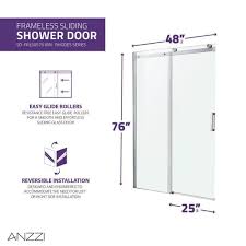 Sliding Frameless Shower Door Enclosure