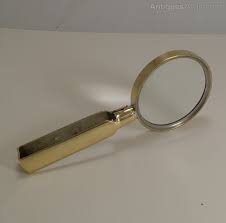 Large French Folding Brass Magnifying