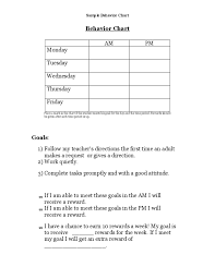 Simple Behavior Chart For Teacher Free Download
