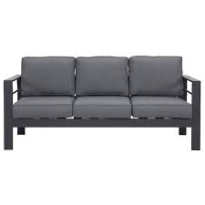 Sunvivi Aluminum Outdoor Couch With Gray Cushions Kx Al02 3