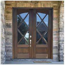 Double Entry Door With Arch Glass