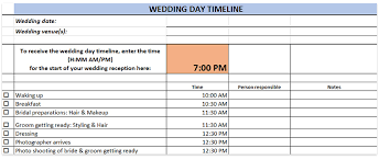wedding day timeline template generator