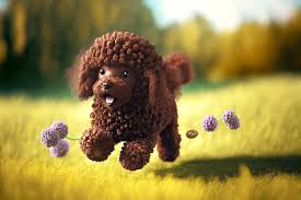 chocolate dog little poodles carrying