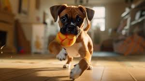 an animated boxer puppy with its