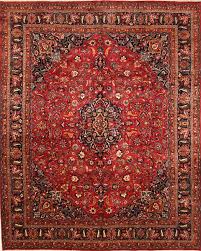 persian mashad red rectangle 12x15 ft