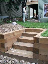 landscape timbers garden stairs photos