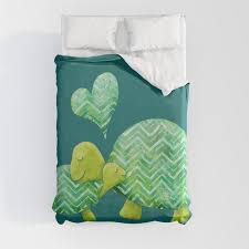 teal and lime green duvet cover