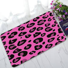 pink leopard texture pattern doormat