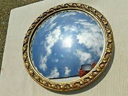 vintage round convex wall mirror ornate
