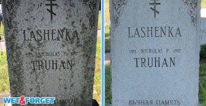 how to clean a headstone with wet
