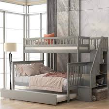 full bunk bed with trundle and stairs