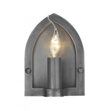 pewter wall sconce in meval styling