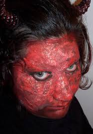 latex devil face fake skin makeup