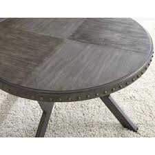 Gray Medium Round Wood Coffee Table