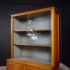 vintage display cabinet with gray