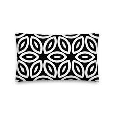 black white flowers throw pillow mk