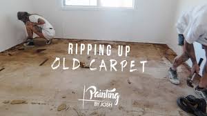 ripping up old carpet you