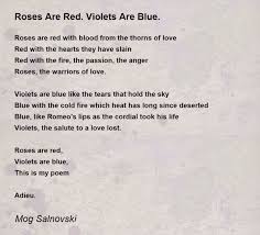 roses are red violets are blue poem