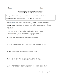 Punctuation Worksheets Apostrophe Worksheets