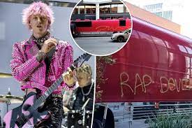 Machine Gun Kelly's tour bus vandalized with homophobic slur