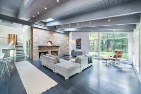 75 mid century modern gray floor living