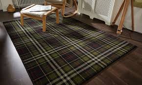 tartan rugs in five colours groupon