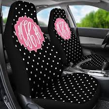 Car Seat Covers For Vehicle Black Polka