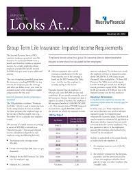 How does imputed income work? Group Term Life Insurance Imputed Income