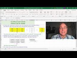 Excel Tutorial 06 Solving Simultaneous