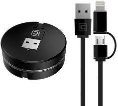 Retractable Lightning Cable 2 In 1 Iphone Micro Usb Fast Charging Charger Cable For Iphone Android Phones Black Price In Saudi Arabia Souq Saudi Arabia Kanbkam