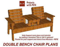 double chair bench with a cooler