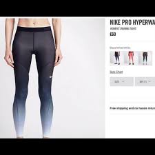 Nike Pro Hyperwarm Black White Gym Leggings Size Depop