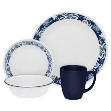 Corelle impressions dinnerware is timeless with traditional designs incorporating flowers, fruits and nature. Corelle Classic True Blue 16 Piece Dinnerware Set Walmart Com Walmart Com