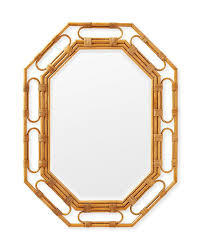 Larchmont Octagonal Natural Rattan Mirror