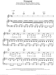 firework sheet for voice piano