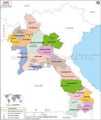political map of laos laos provinces map