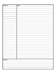Cornell Notes Printable Template Barrest Info