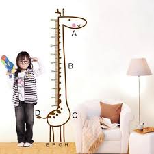 4pcs Cartoon Giraffe Height Measure