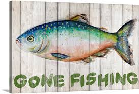 Watercolor Fish On Wood I Wall Art