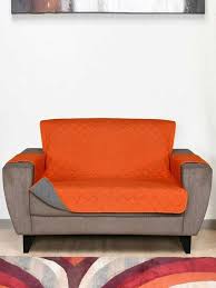 Orange Polyester Two Seater Sofa Cover