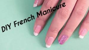Blue french tip nail art. Diy French Manicure Nail Art Scotch Tape Method Youtube