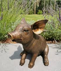 Pig Pigglet Bronze Garden Statues