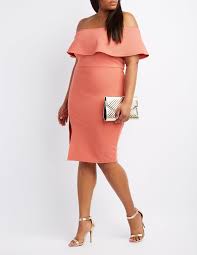 Plus Size Textured Off The Shoulder Bodycon Dress Coolmine