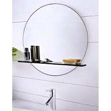 Black Round Bathroom Mirror With
