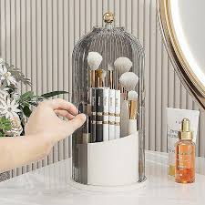 360 rotating makeup brush holder with