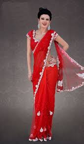 25 attractive designs of red sarees